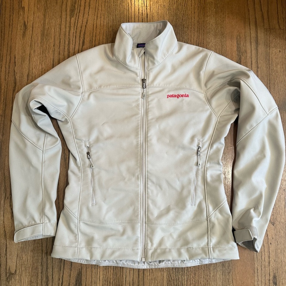 Patagonia Polartec Windbloc Full Zip Jacket-Light Gray-Size Small